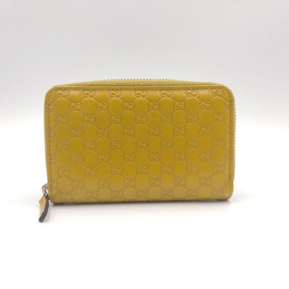 GUCCI Sima Coin Purse Wallet Yellow Leather